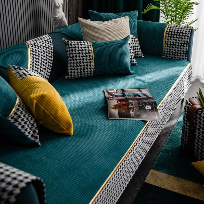 Sofa Cushion Four Seasons Universal Non-Slip Nordic Style Ins Sofa Cover Thickened Seat Cushion Universal Backrest Towel Cover Cloth