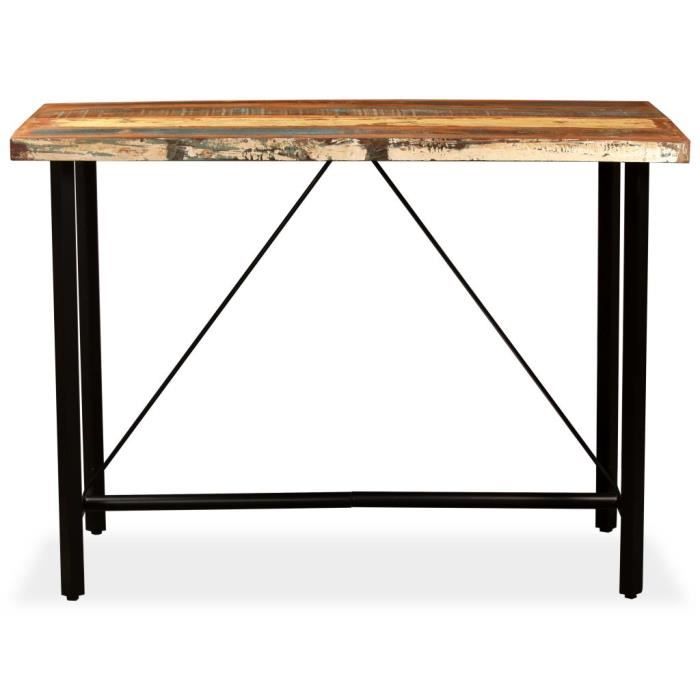 VidaXL Table de bar Bois massif de récupération 150 x 70 x 107 cm