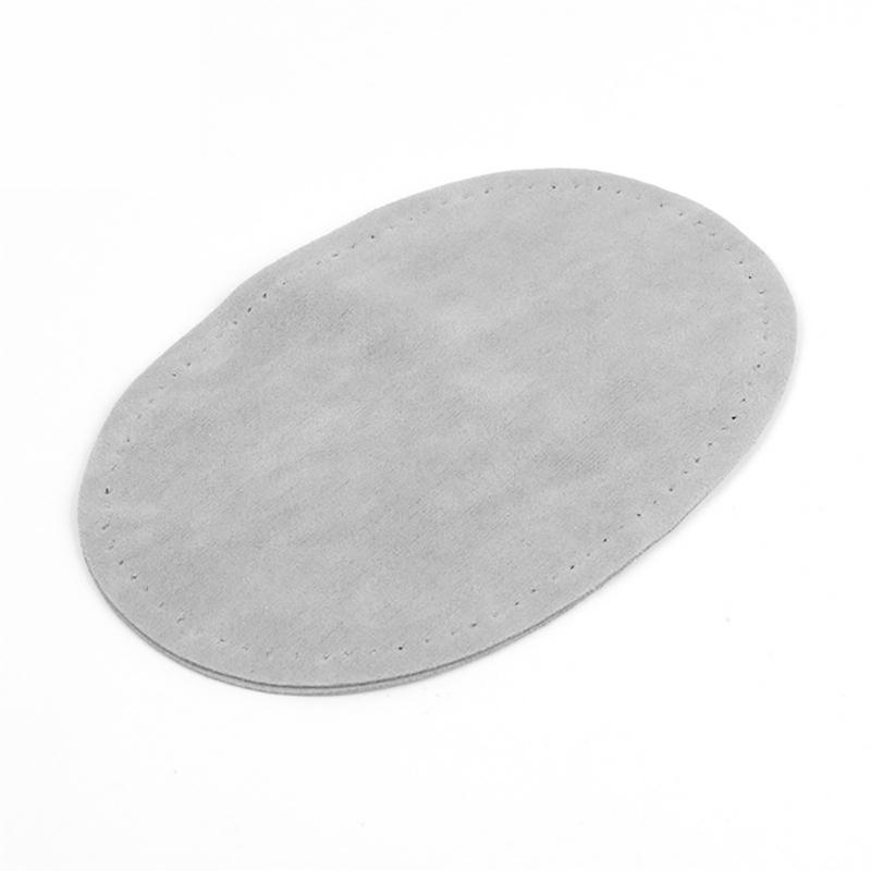 

1 Pair PU Leather Repair Patches Oval Shape Elbow Knee Patches Clothing Accessories for Jeans Clothes серый