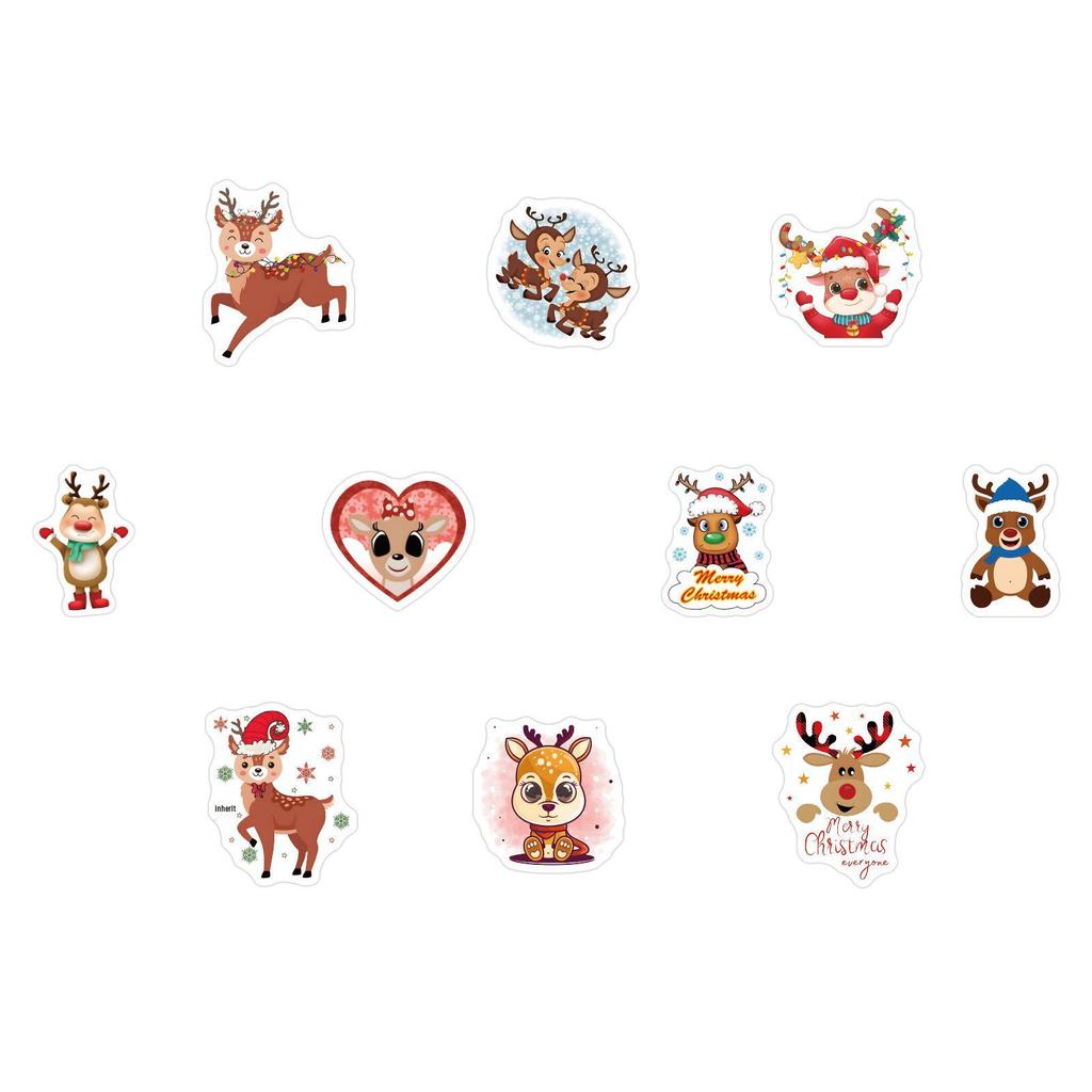 500-Piece Christmas Reindeer Cartoon Stickers for Kids' DIY Projects, Skateboards, Suitcases, and Diaries