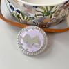 Rhinestone Puppy Mirror Magnetic Suction Solid Color Round Mobile Phone Airbag Bracket Retractable Wind Portable Ring Buckle