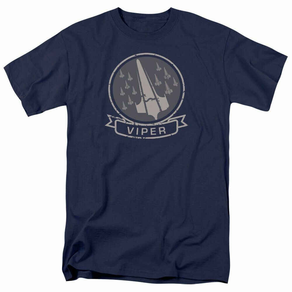 26 Battlestar Galactica Viper Squad T Shirt Licensed Sci-Fi TV Show Tee Navy Blue Unisex T-Shirt XXXXL