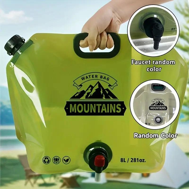 Portable Water Storage Bag, Foldable, Outdoor Sports Camping, Large Capacity, Mountain Climbing, Water Tap, Plastic Bucket, Thickened Water Bag