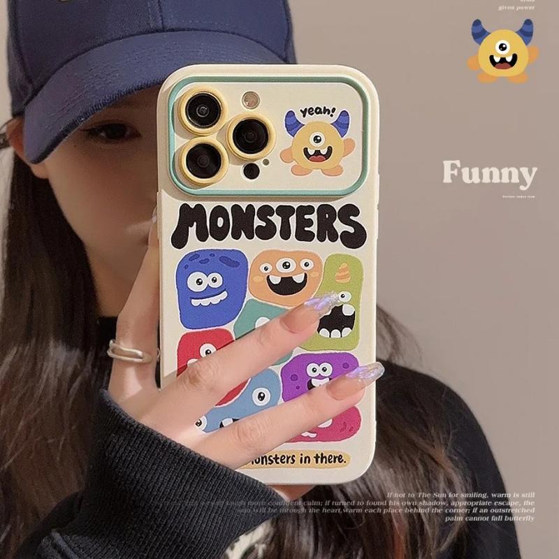 Funny Monsters party Phone Case For iPhone 16 15 14 13 12 11 Pro Max Xr 15 14 16 Plus Case Cute cartoon Shockproof Soft Cover