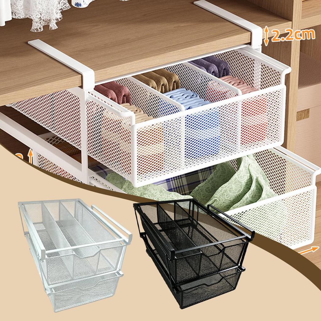 Under Shelf Basket Underwear Drawer Pull Out Drawer Wardrobe Organizer for Cabinet