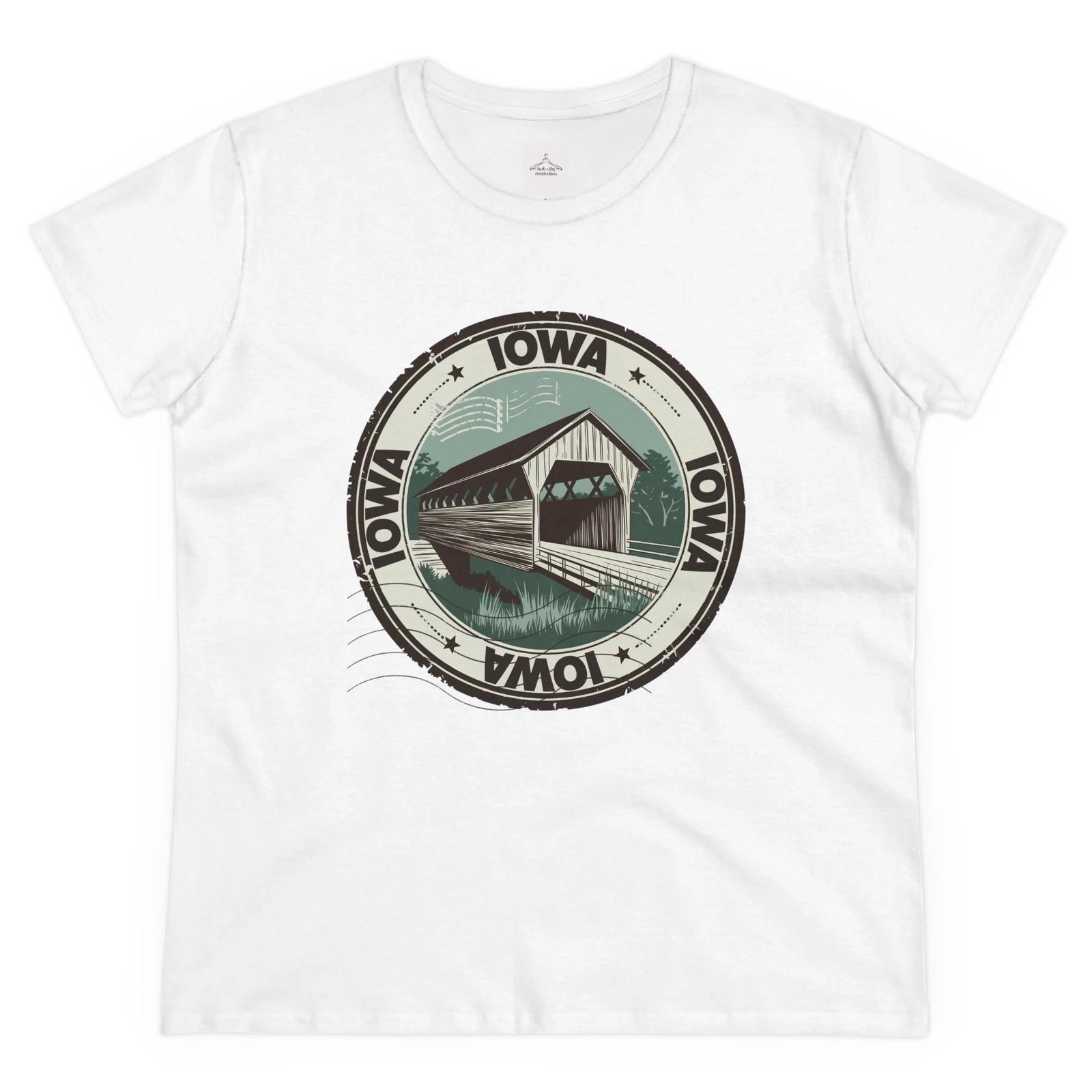

Iowa Covered Bridge Women’s Tee, Vintage Style Shirt, Gift for Her, Casual S