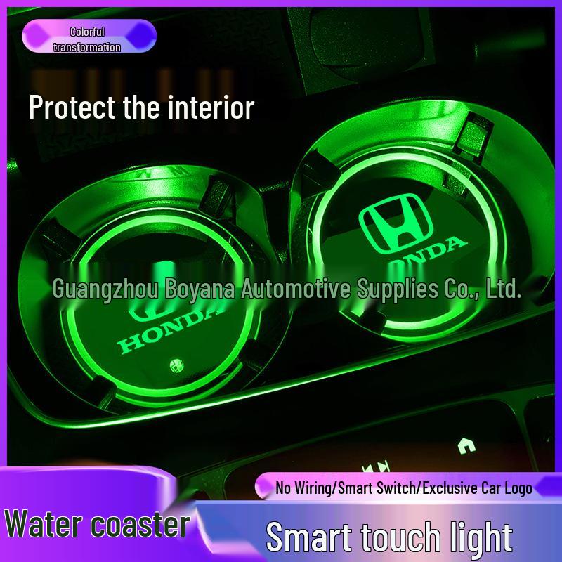 LED Ambient Car Cup Holder Light: Colorful Interior Glow Coaster for Car Modification
