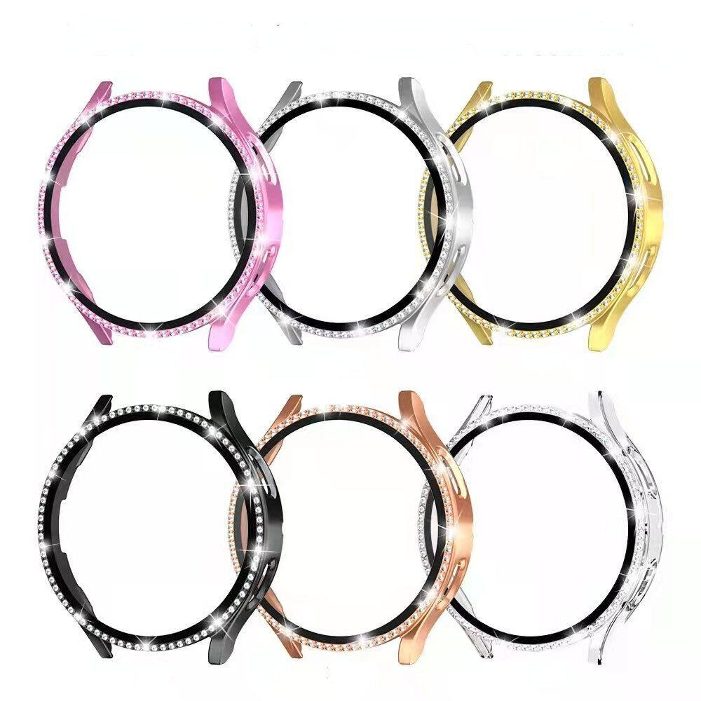 Custodia Cover + Proteggi schermo per Samsung Galaxy Watch 4 Accessori PC Vetro completo + Custodia Watch4 44mm 40mm