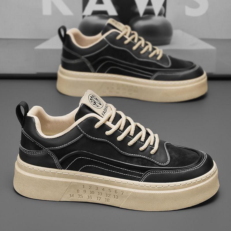 Frühlings Herrenschuhe neue atmungsaktive kleine weiße Schuhe Herren Studenten Trend vielseitige Plateau Sport Casual Board Schuhe trendige Schuhe