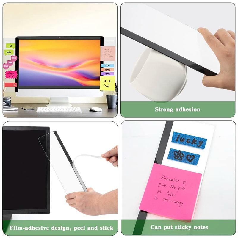 Computer Monitor Message Board Sticky Note Holder Office Screen Memo Panel Message Board for Desktop Monitor