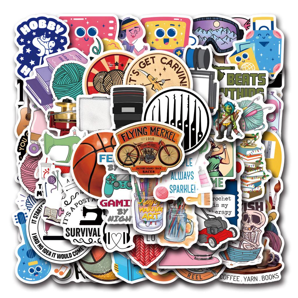 55 Hobby Cartoon Cute Graffiti Stickers Decorative Scooter Laptop DIY Stickers