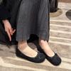  Bow flatsoled single shoes, early spring round head, shallow mouth, comfortable fattening and widening large size women's shoes