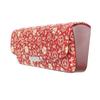 Inden H Glasses Red with White Camellia [Inden-ya] Case, Deerskin, Lacquer, Pattern, 4206-13-178