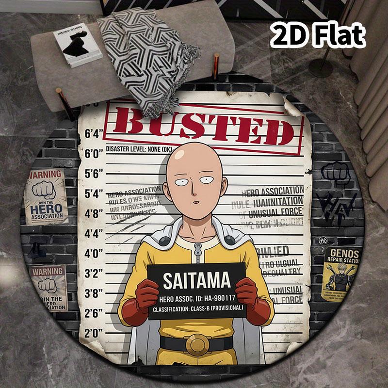 Onepunch Man Round Area Rug Carpet Rug For Living Room Bedroom Sofa Playroom Decor Nonslip Floor Mat