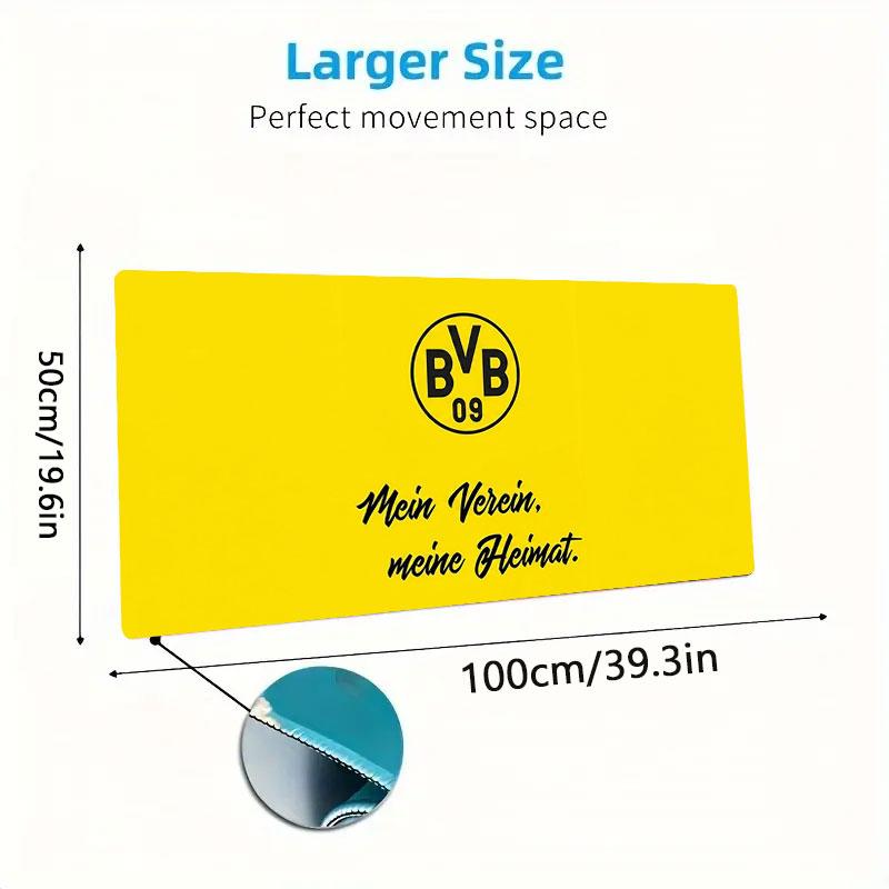 Bvb Home Ground Large Size Mouse Pad Large Gaming Table Cushion Nonslip Laptop Tablet Big Mousepad Xxl Mat Mini Pc Playmat With Lock Edge