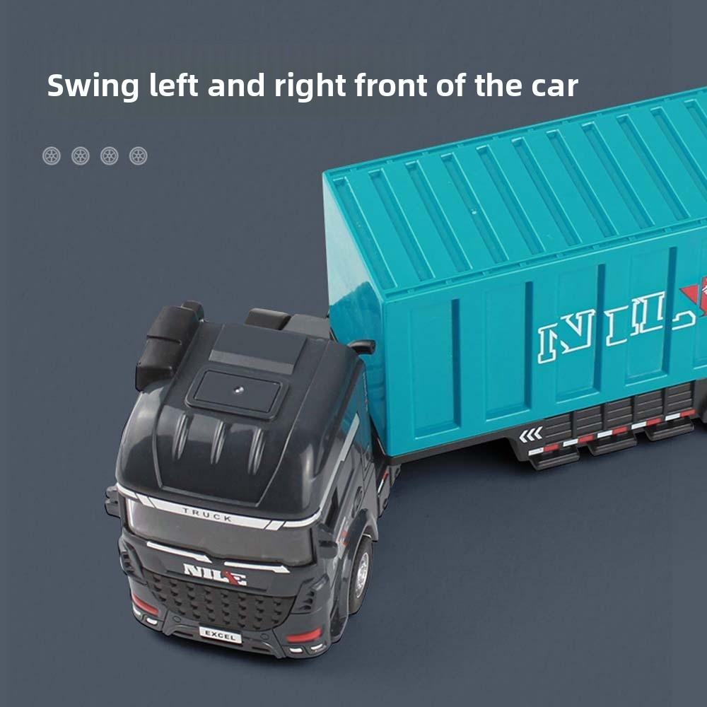 Scale 1:64 Zinc Zinc Alloy Trailer Model Movable Joint Model Vehicles Mini Container Truck Hands-on Ability