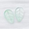 Set of 20 Mixed White, Green & Transparent Glass Leaf Charms for DIY Jewelry