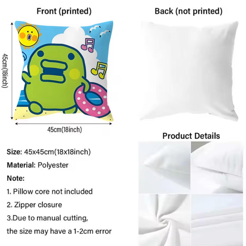 Tamagotchi Cushion Cover Premium Comfort Reversible Pillow Cove -Two In One Design For Any Room & Car Interior