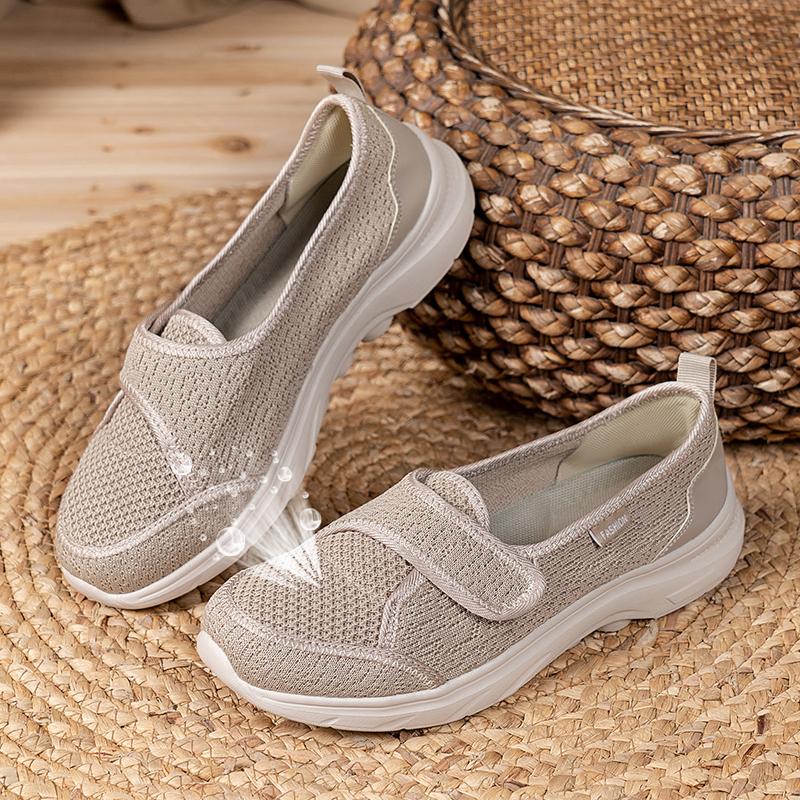 Beige Women Mesh Casual Shoes Non-Slip Breathable Hiking Shoes Wear-Resistant Lightweight Walking Shoes for Indoor Outdoor 42