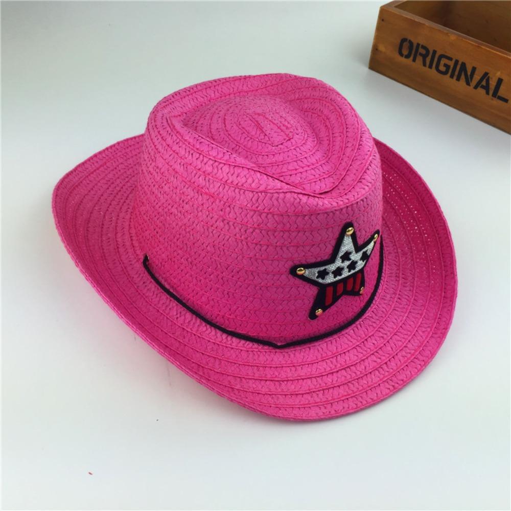 Kids Boys Girls Fishman Hats Jazz Hat Cowboy Hat Pentagram Hat Straw Sun Cap Children Hats