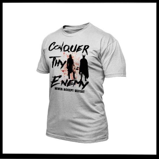 Viking Norse Warrior Conquer T-Shirt Odin Valhalla Spartan Barbarian Gladiator 2XL