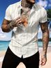 Men's Elegant Casual Wooden Color Printed Shirt, Ideal for Vacation Gifts