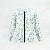 Fresh Botanical Floral Butterfly Print Zip Hoodie for Women – Lightweight Drawstring Hooded Jacket