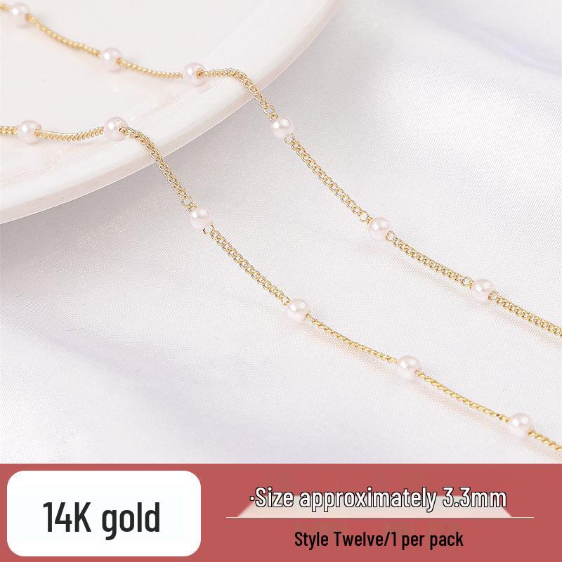 14K Gold-Filled Pearl Chain for Handmade Jewelry: Bracelet, Necklace, and Earrings Components