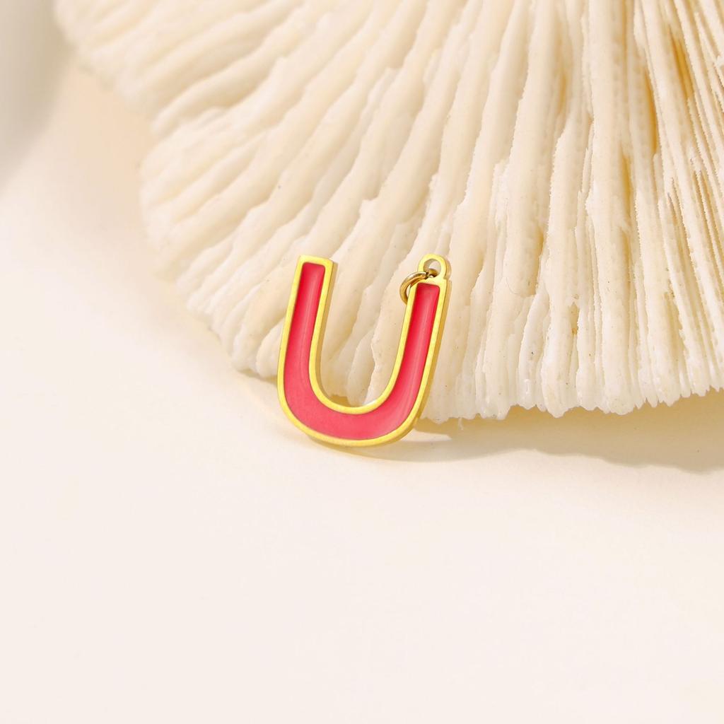 CARLIDANA Hot Sale New Style Hot Sale DIY Accessories Oil Drop Colorful Initial A -Z Letter Brand Stainless Steel Pendant Charms