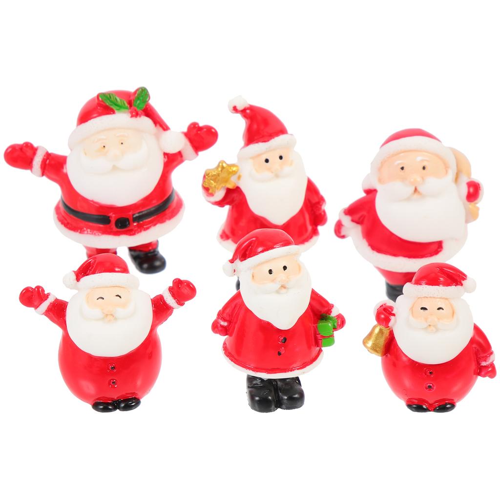 12 Pcs Santa Claus Miniature Figurines Xmas House Decors Christmas Table Ornaments Decorations