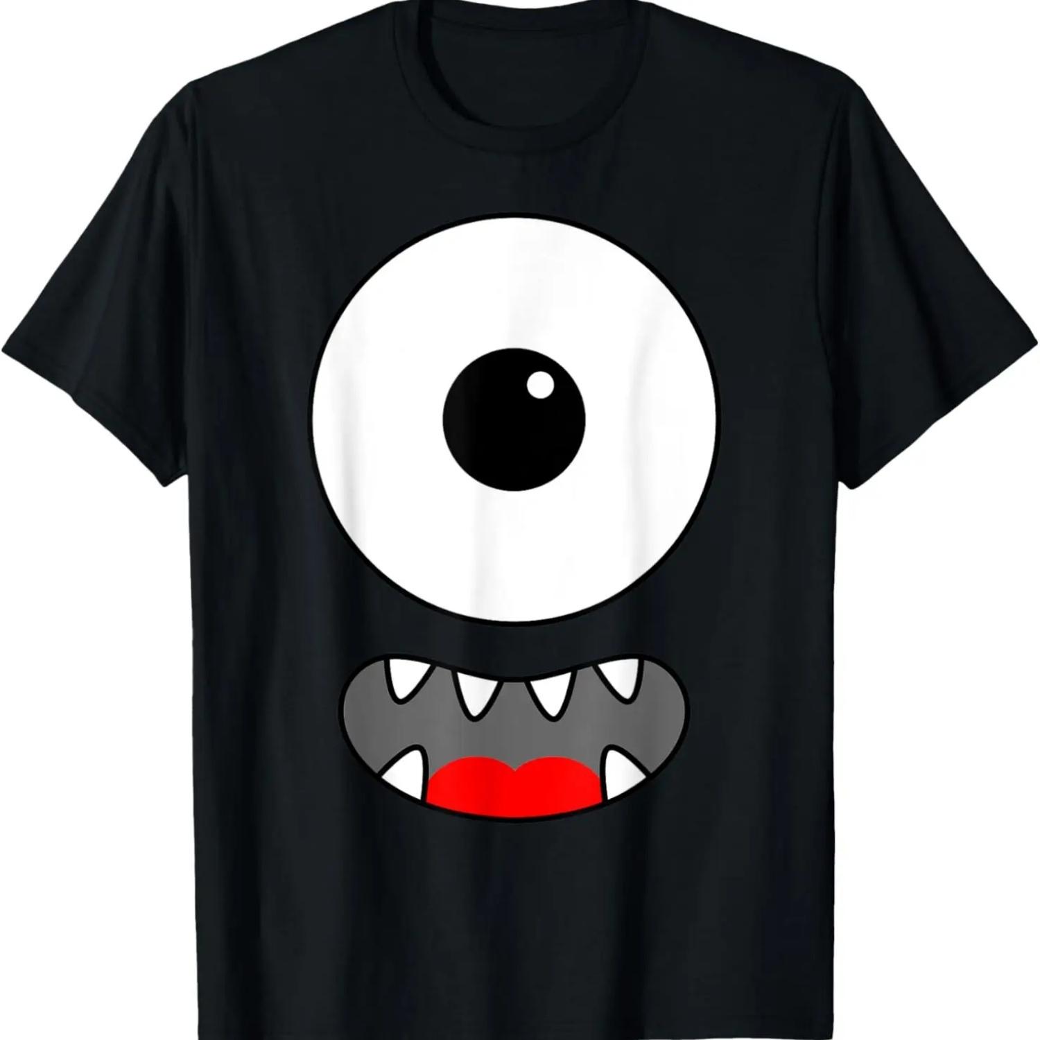 

Funny Monster Face Eyeball Group Costume Birthday Halloween T-Shirt S чёрный