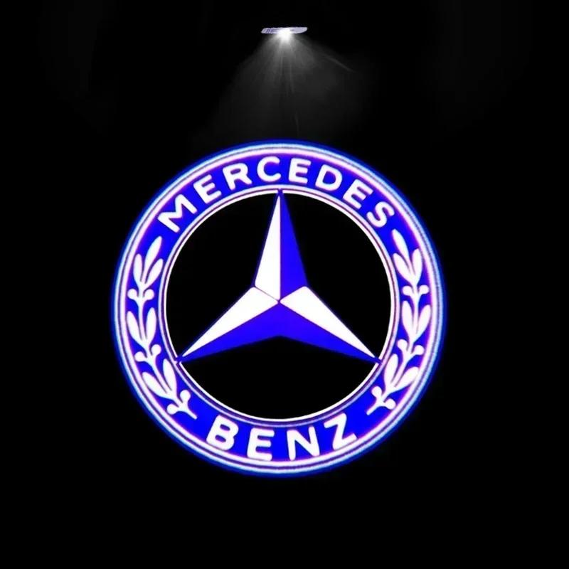 Car Sticker C200 E300 Hot 2026 New For Benz Model led car door projector high definition welcome light For Mercedes Benz For Mer