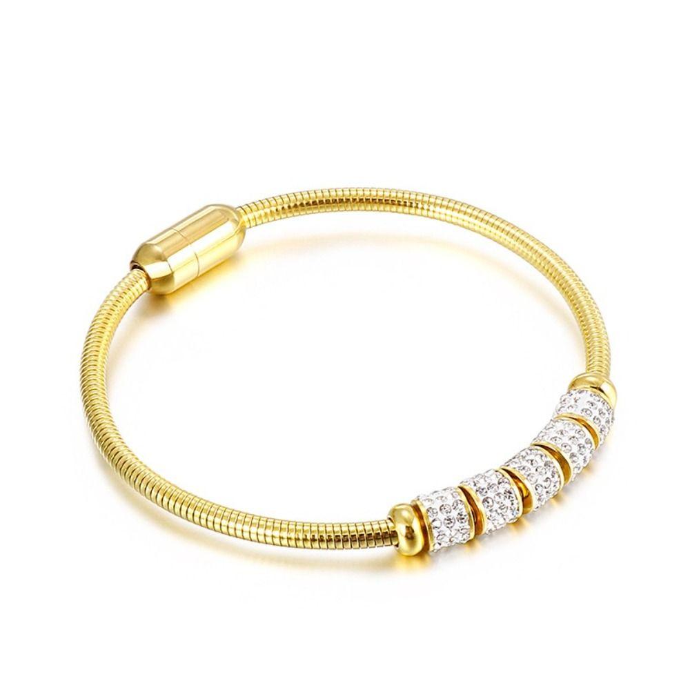 Stainless Steel Woman Bracelet Magnetic Clasp Snake Bone Bracelet Simple Men Bangles  Jewelry Gift