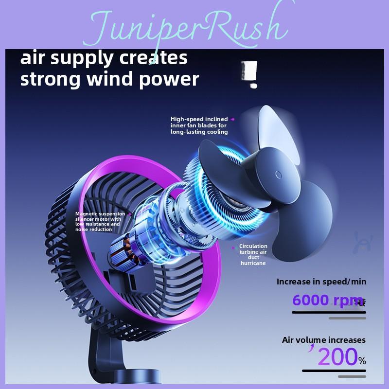 Mini Desk Fan Rechargeable With Led Night Light For Dorm Room Home Office Relaxation