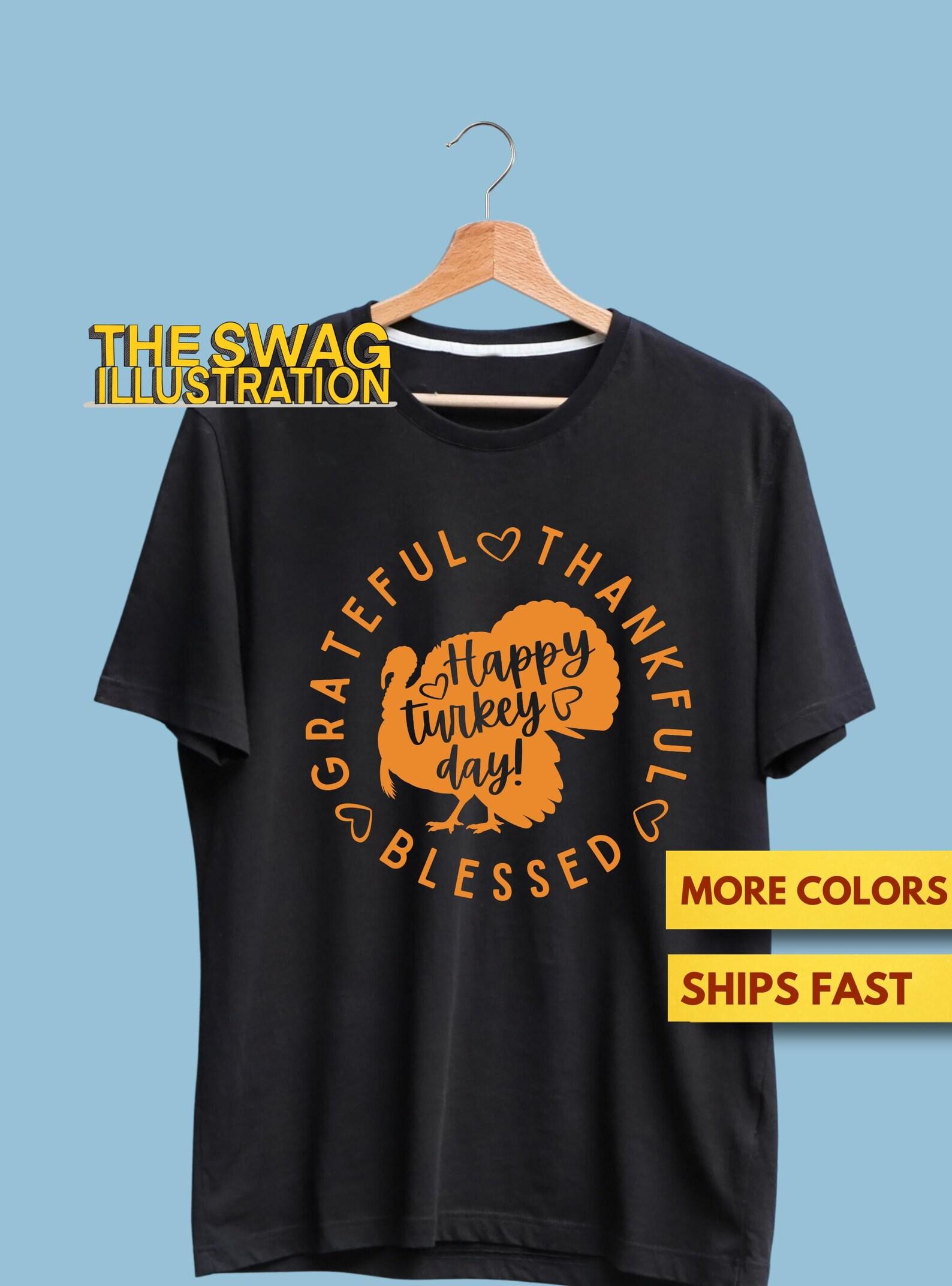 Happy Turkey Day Shirt, Happy Turkey Day Thanksgiving GifT shirt, Funny And Cute Roasted Turkey Thanksgiving FeasT shirt, Soft Premium Tee L