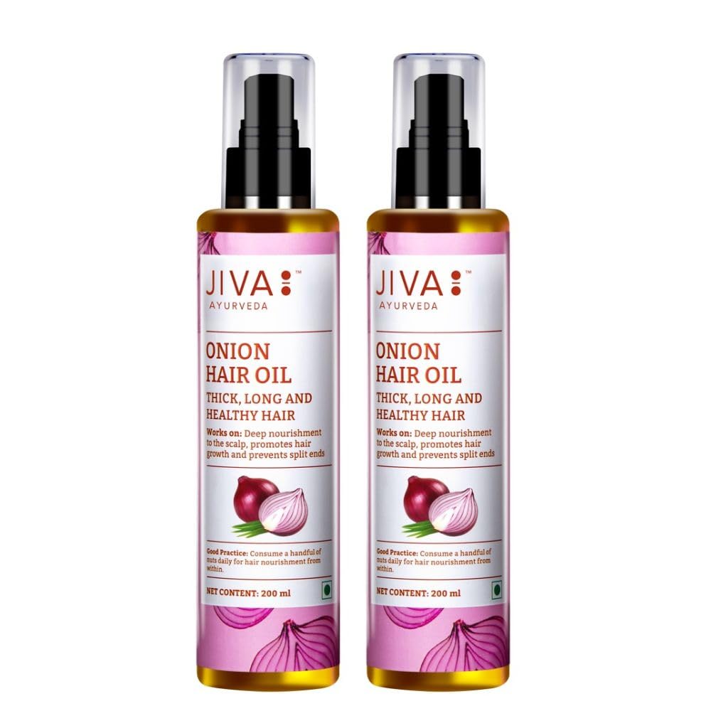 

Jiva Onion Hair Oil 200 ml x Pack Of 2 Ayurvedic Nourishing Care For Stronger Shinier Hair With IFRA Fragrance Blend