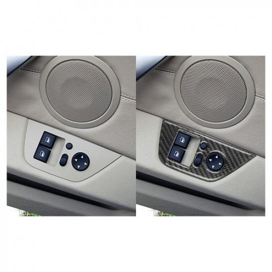 1 Pair Carbon Fiber Car Inner Door Window Lift Button Frame For BMW Z4 E85 03-08