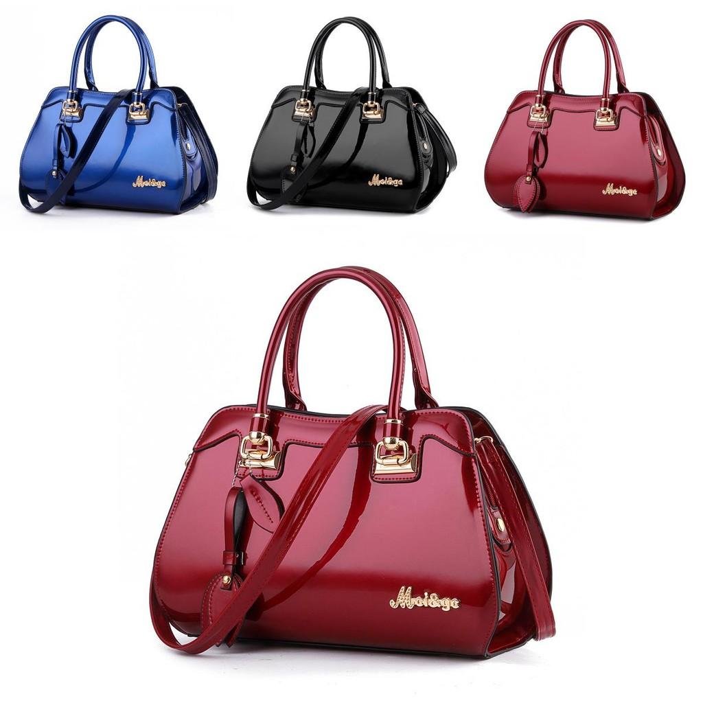 Stylish 2024 Fashionable Red Handbag With Shiny Finish For Women Ideal For Moms