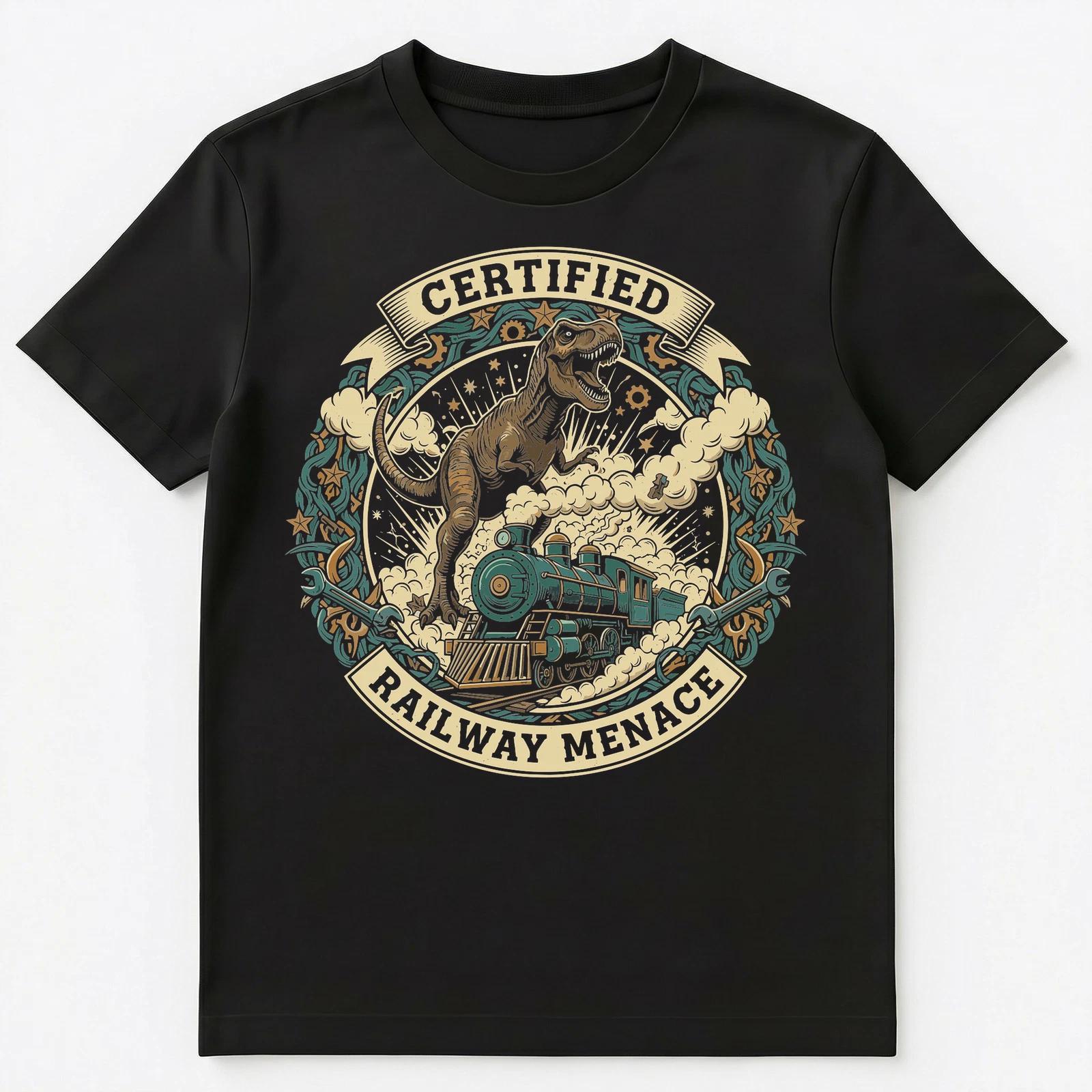

Dinosaur Model Train Lover T Rex Steam Locomotive Apparel Unisex T-Shirt 4XL
