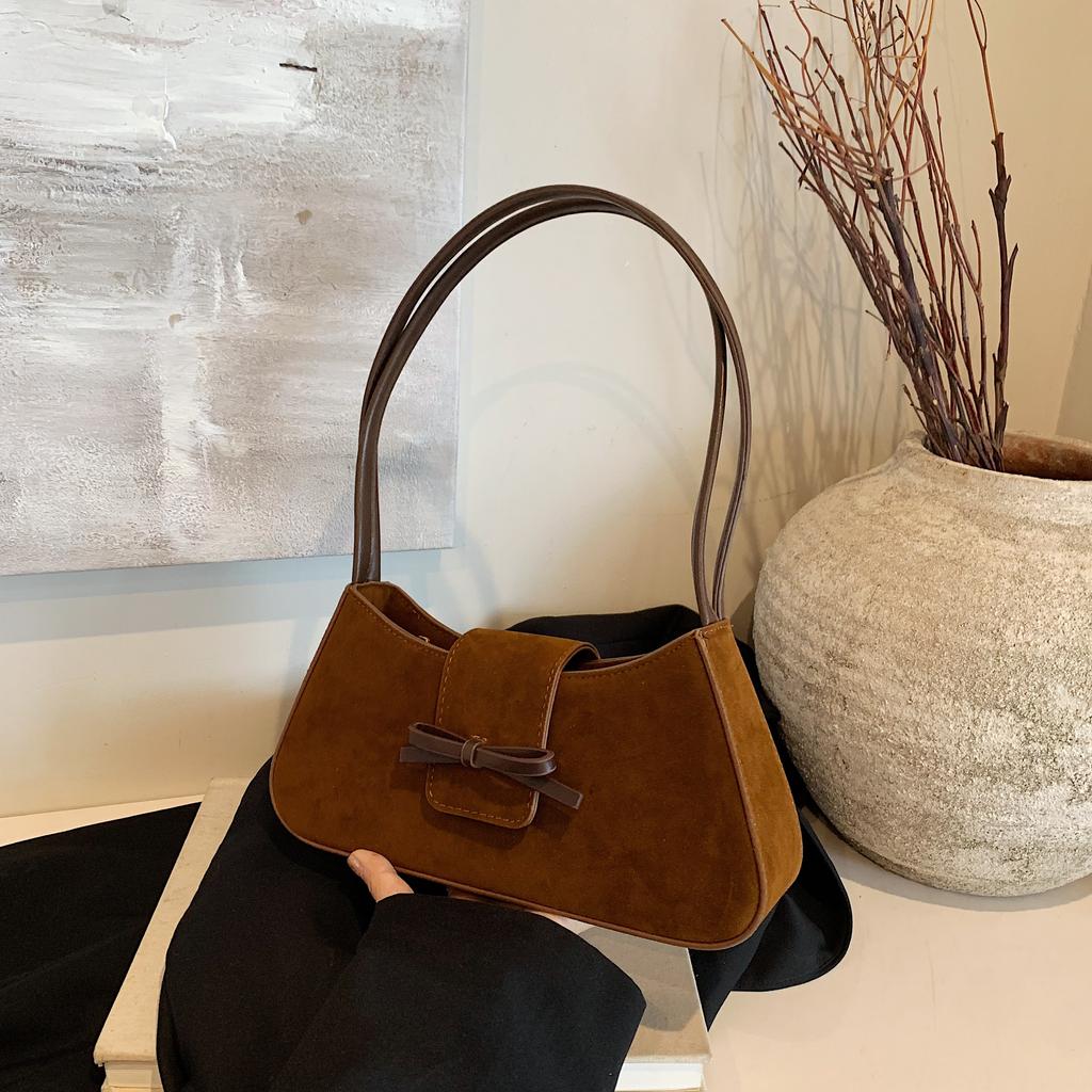 Small Niche, Simple and Versatile Bow Underarm Bag  New Style Commuting Baton Handbag Shoulder Bag