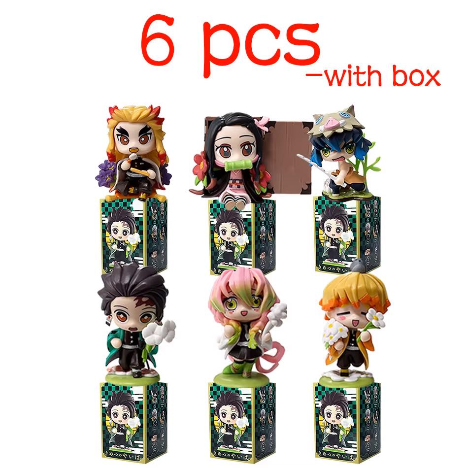 ! Anime Demon Slayer Blind Box Figure Tanjiro Kamado Nezuko cartoon PVC Model Desktop Ornament Child Christmas  New Year Gift