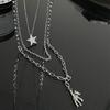 Three-Layer Metal Bear Star Clavicle Chain Women Birthday Party Jewelry Gift
