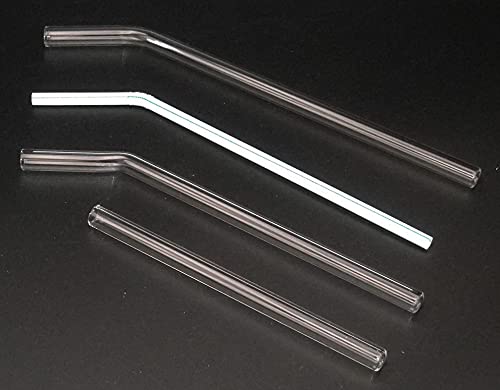 Czech-made SIMAX Heat-resistant Glass Dishwasher-safe Straws, Set of 6, with Cleaning Brush (23)