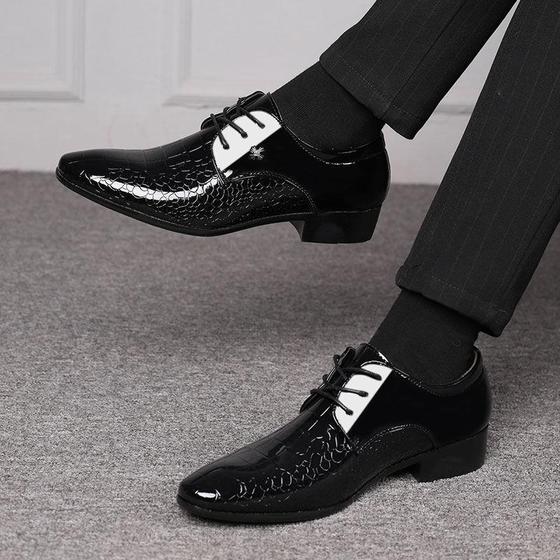 Plain Soft Men's Formal Shoes Patent Leather New Elegant and Classic Italian High Quality Fashion Low Price 39 Social Shoe Male