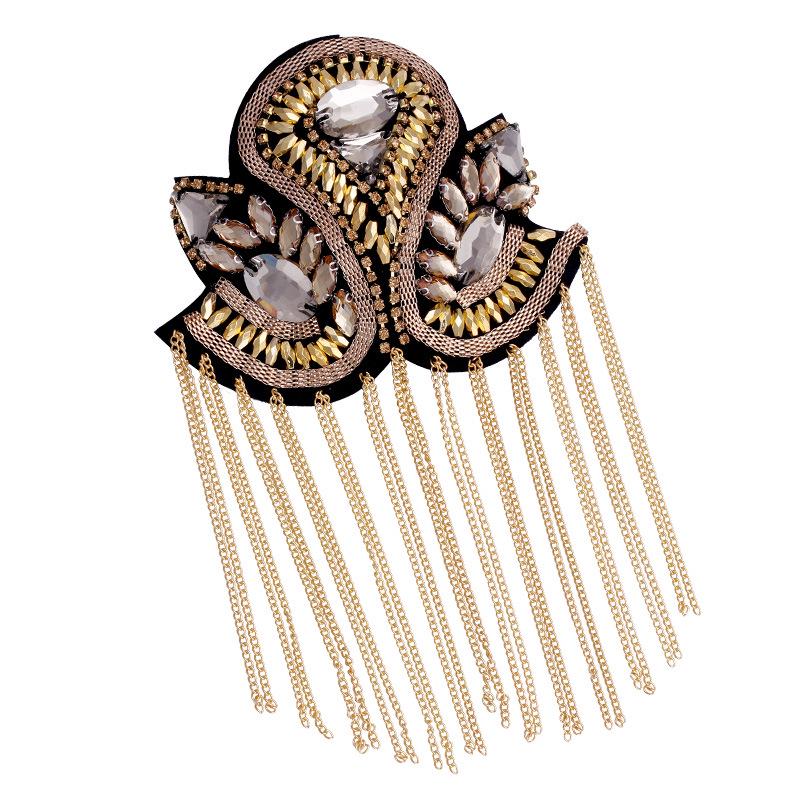 Gold Tassel Metal Shoulder Badge: Retro Punk Armband Jewelry