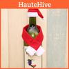 Weihnachtsfeier Flaschenverpackung mit Vlies-Schal und Mütze zur Partydekoration