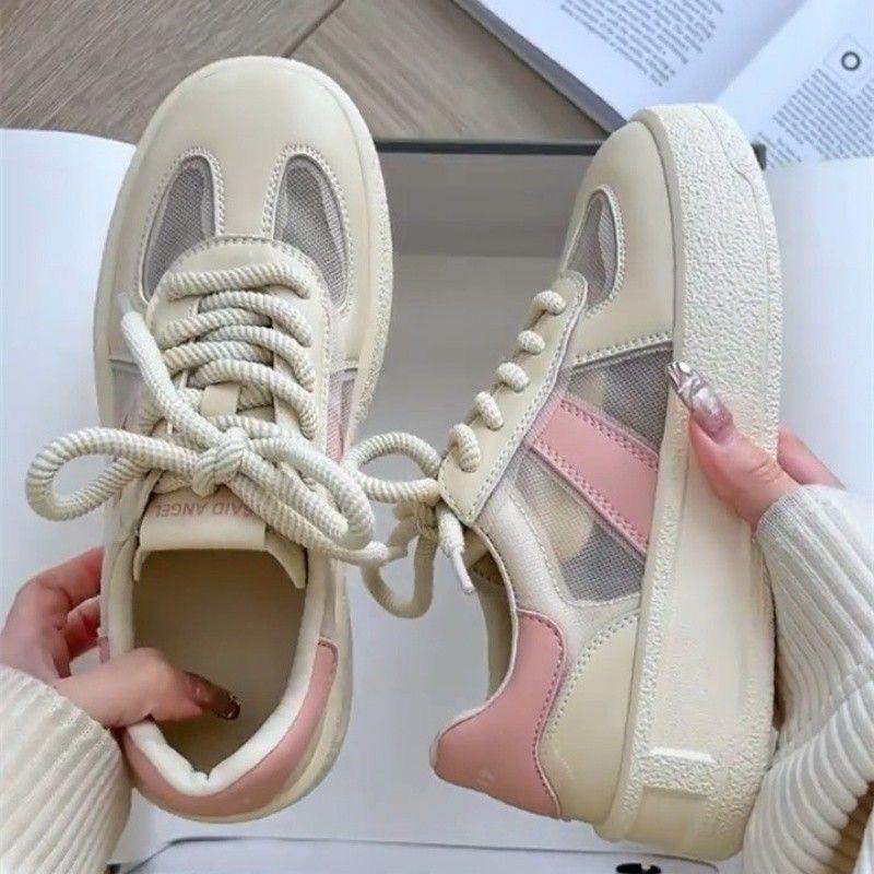 

Niche Korean version mesh breathable high-value versatile 2025 summer new little white shoes sports and leisure board shoes children 35