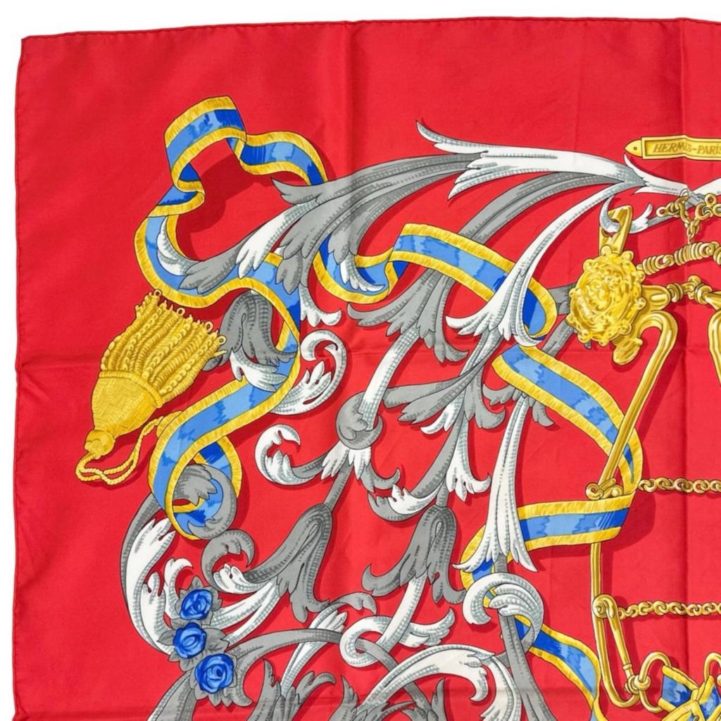 HERMES LE MORS À LA CONÉTABLE scarf Red Women Calle 90 used