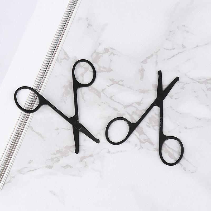 1Pc Nose Hair Scissor Stainless Steel Eyebrow Nose Hair Cut Facial Makeup Tool