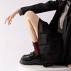 Female Spring and Autumn Sweet College Wind Cloth Label Wood Ear Lace In The Cylinder Pile Socks